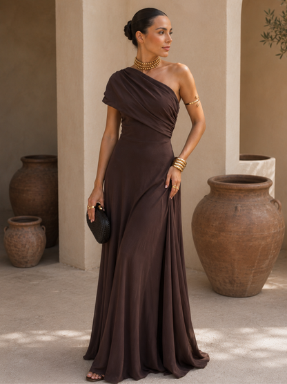 Vestido Toledo en elegante tono marrón