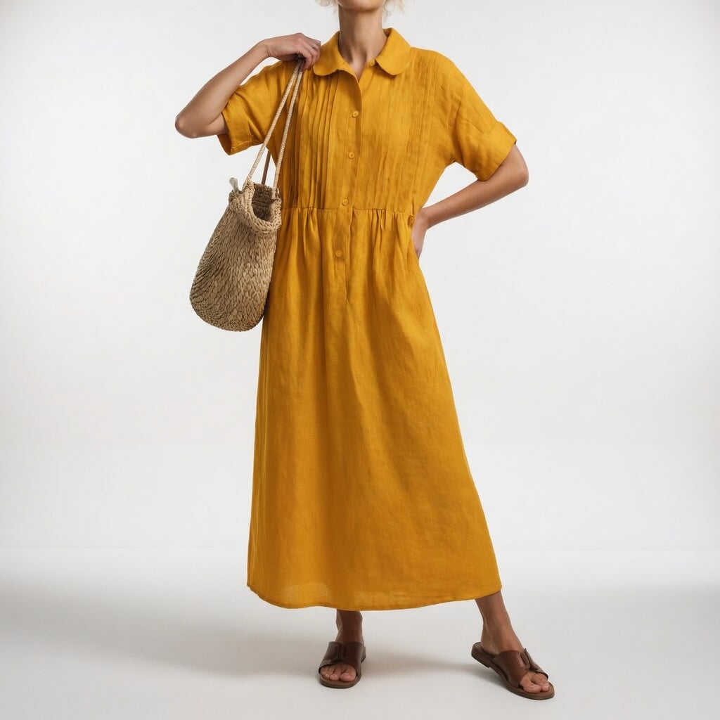 Lysandra™ Vestido Camisero de Verano Fluido – Estilo Fresco y Versátil