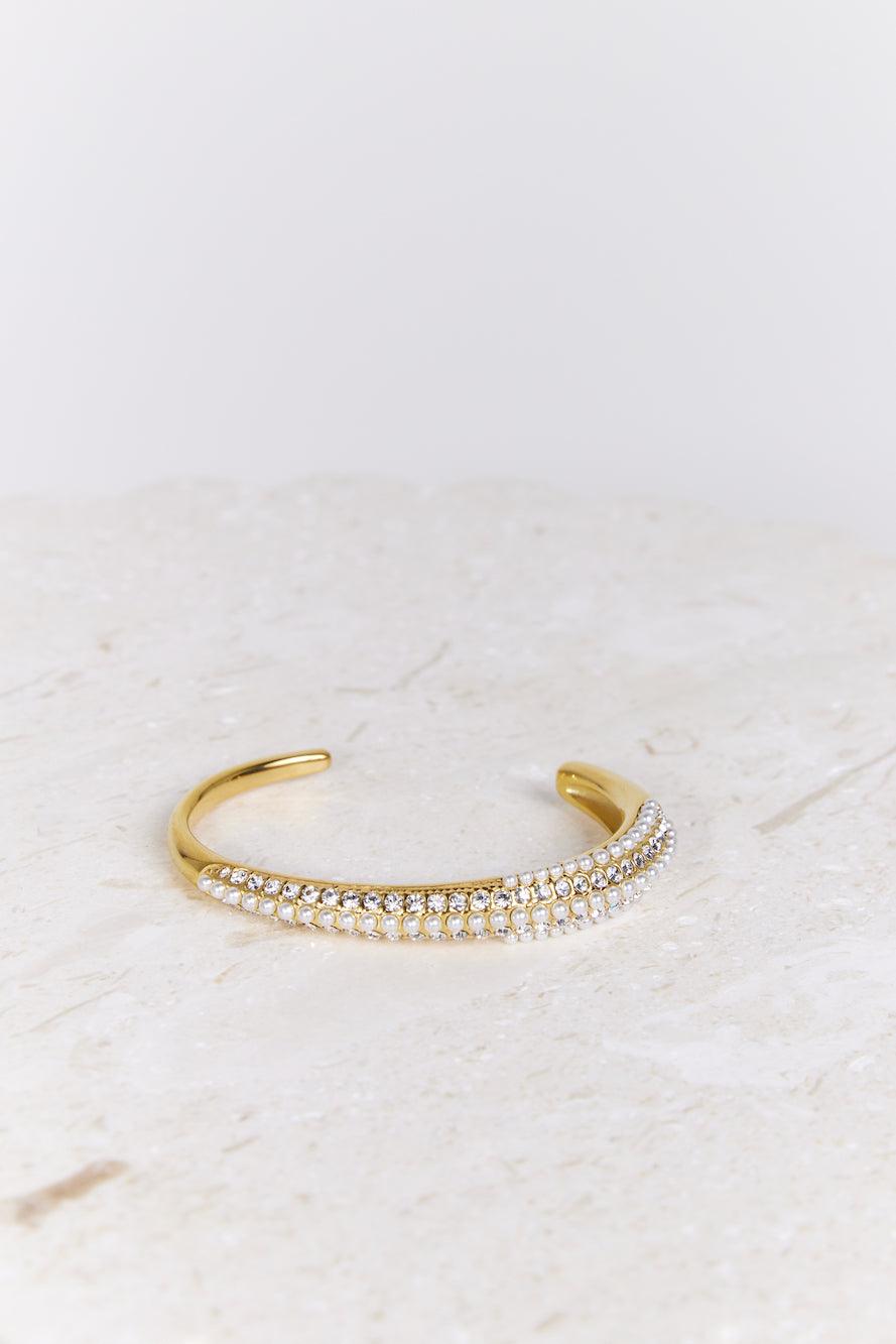 Pulsera de cristales Desire chapada en oro de 18k oro