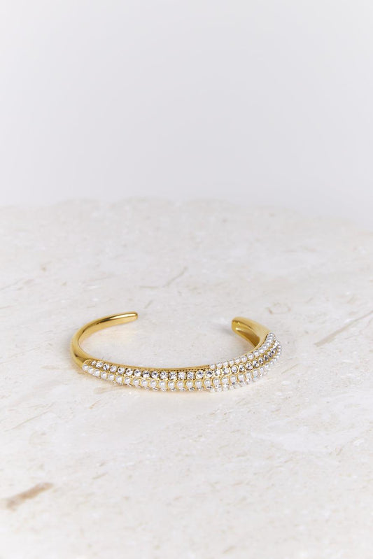 Pulsera de cristales Desire chapada en oro de 18k oro