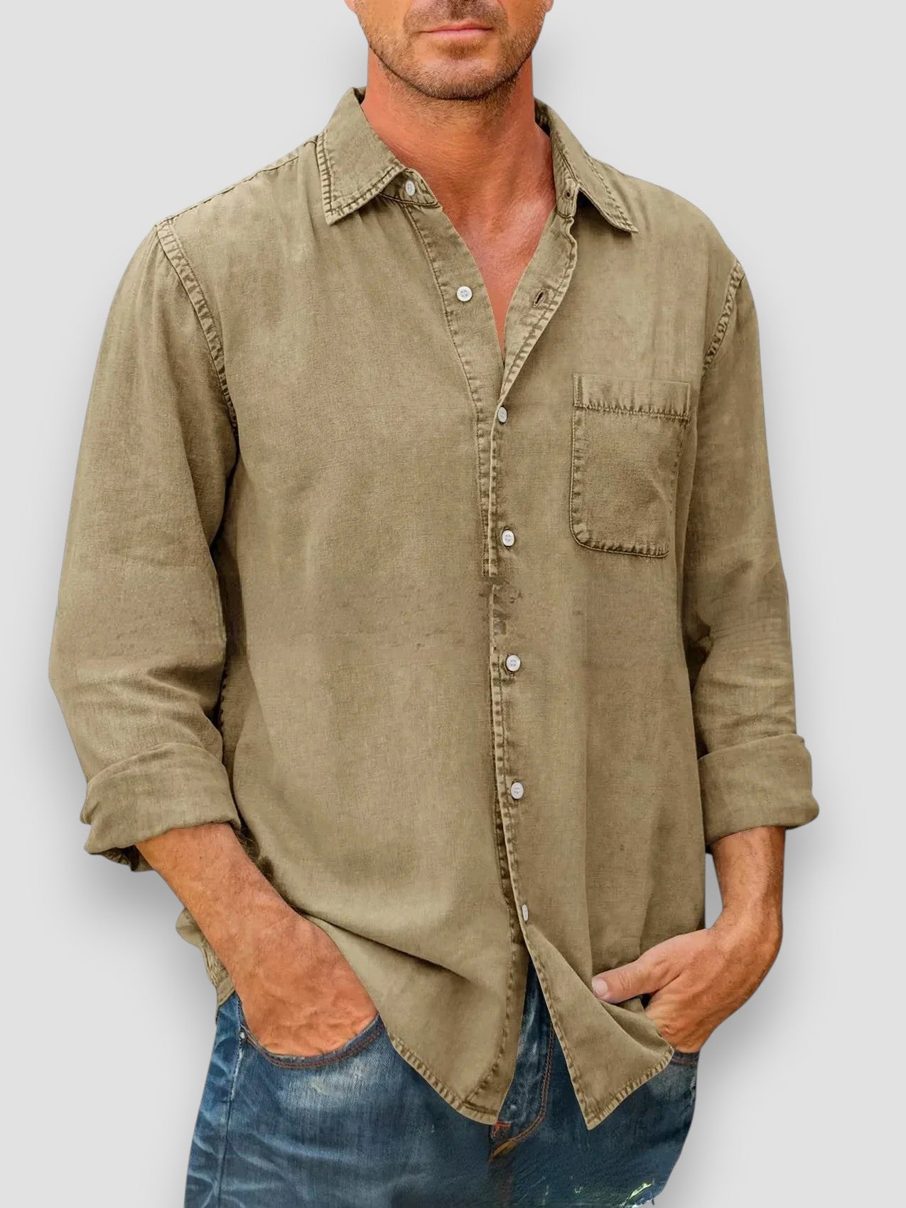Elias™ Camisa de manga larga clásica y cómoda
