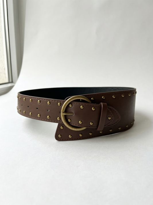 🎁 Roma | Cinturón para vestidos con diseño asimétrico y tachuelas (100% off)