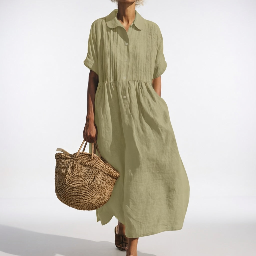 Lysandra™ Vestido Camisero de Verano Fluido – Estilo Fresco y Versátil