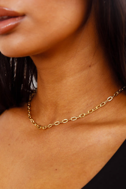 Collar Encadenado Chapado En Oro De 18 Quilates