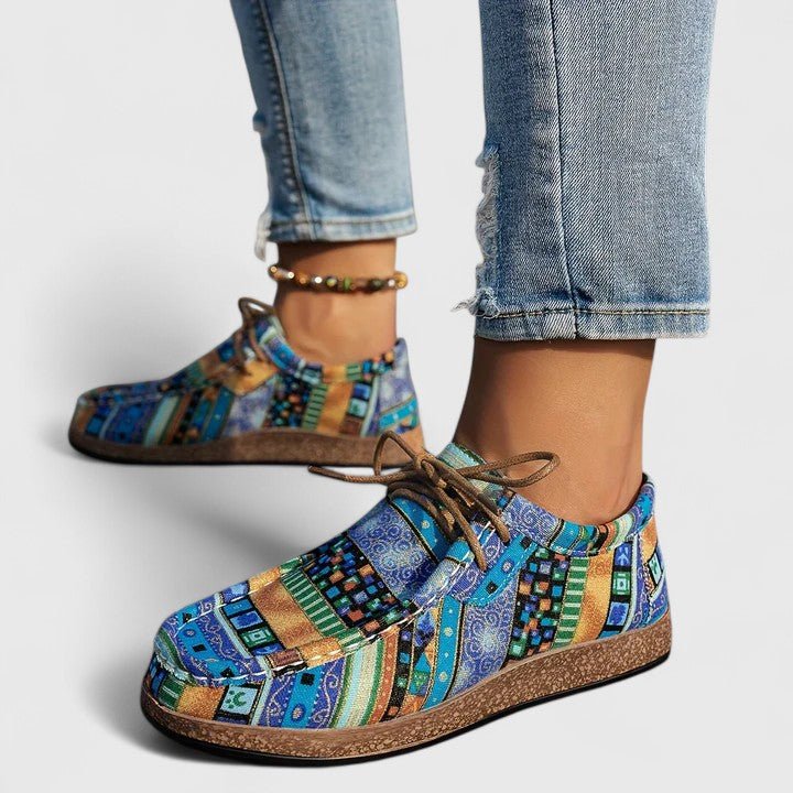 Patricia | Zapato con cordones, estampado étnico de confort
