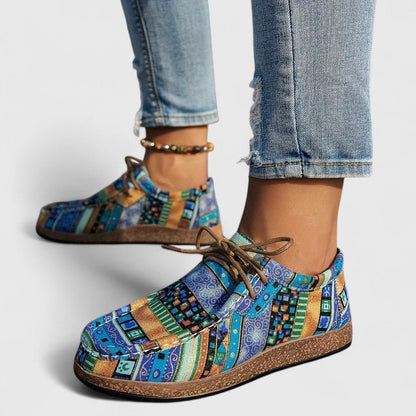 Patricia | Zapato con cordones, estampado étnico de confort