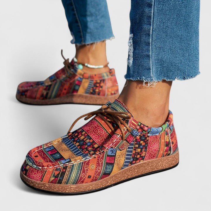 Patricia | Zapato con cordones, estampado étnico de confort