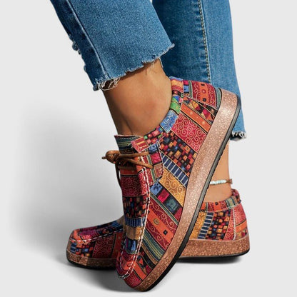 Patricia | Zapato con cordones, estampado étnico de confort