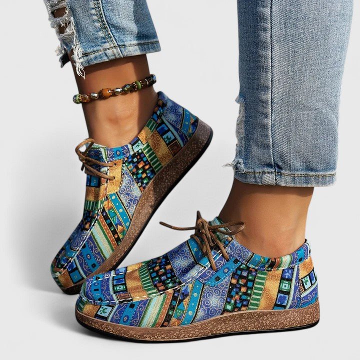Patricia | Zapato con cordones, estampado étnico de confort