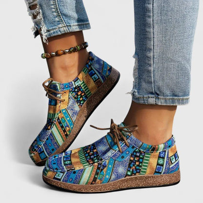 Patricia | Zapato con cordones, estampado étnico de confort
