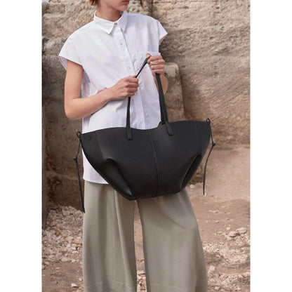 Ombrello - bolso de piel auténtica de litchi