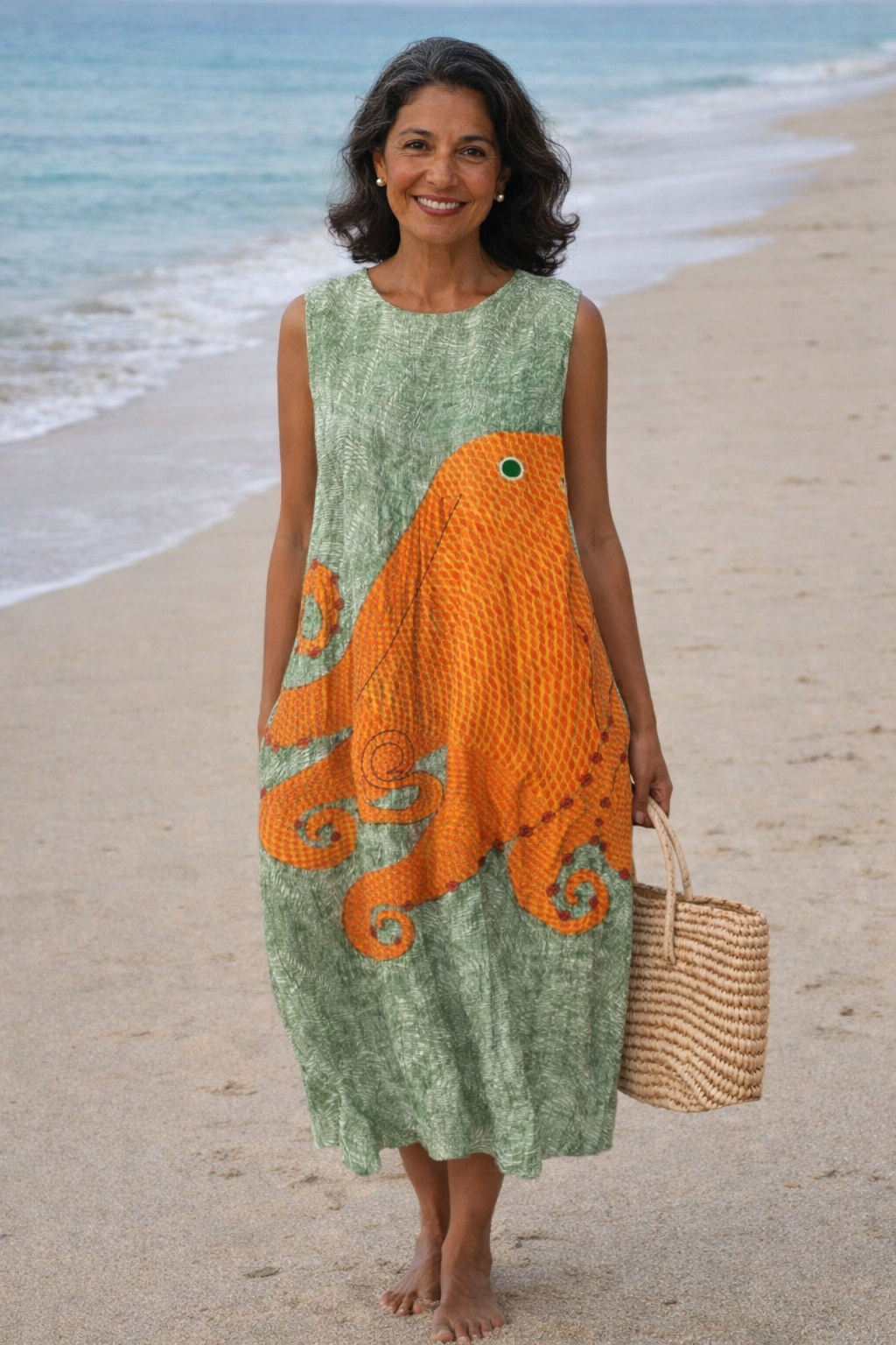 Teresa | Vestido midi de inspiración oceánica