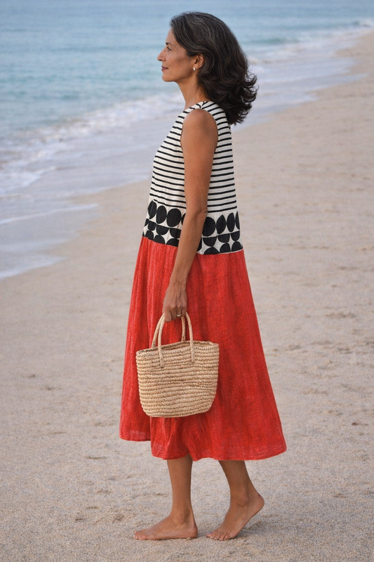 Juana | Vestido Midi a Rayas: Elegante y Versátil
