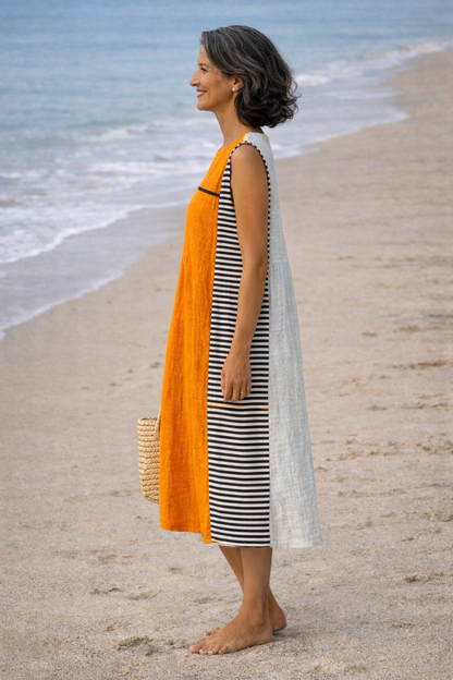 Maya | Vestido Midi a Rayas – Chic y Versátil para Cualquier Ocasión