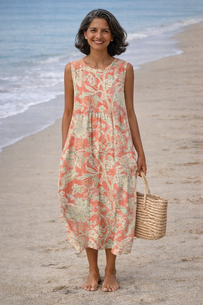 Belén | Vestido Midi Floral: Elegancia con Estampado Floral
