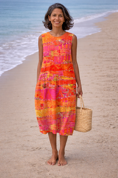 Flora | Vestido Midi para Atardecer – Estilo Floral