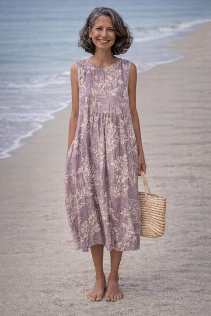 Mia | Vestido Midi Floral con Estampado Romántico