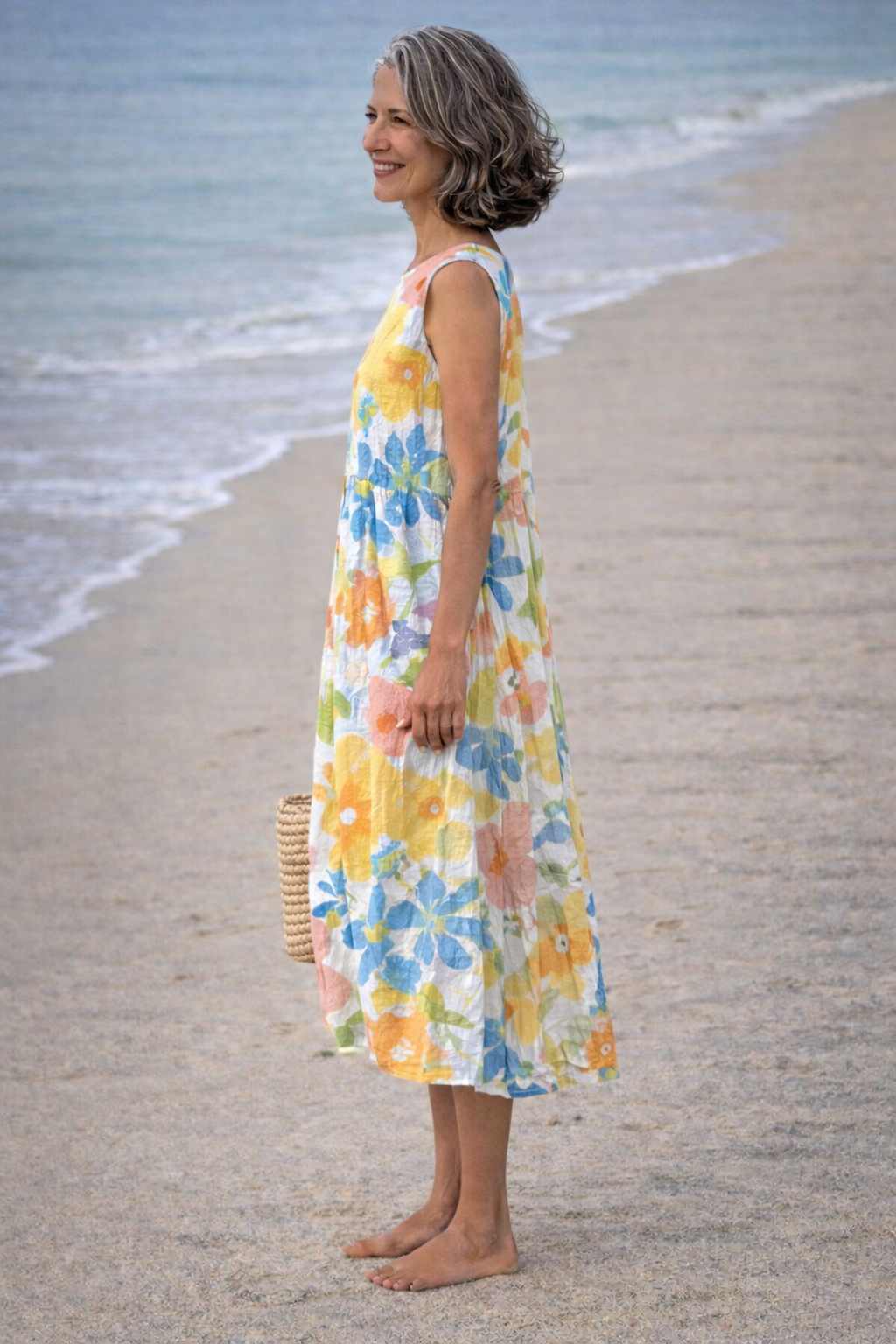 Ella | Vestido midi de flores en tonos pastel, elegante y femenino