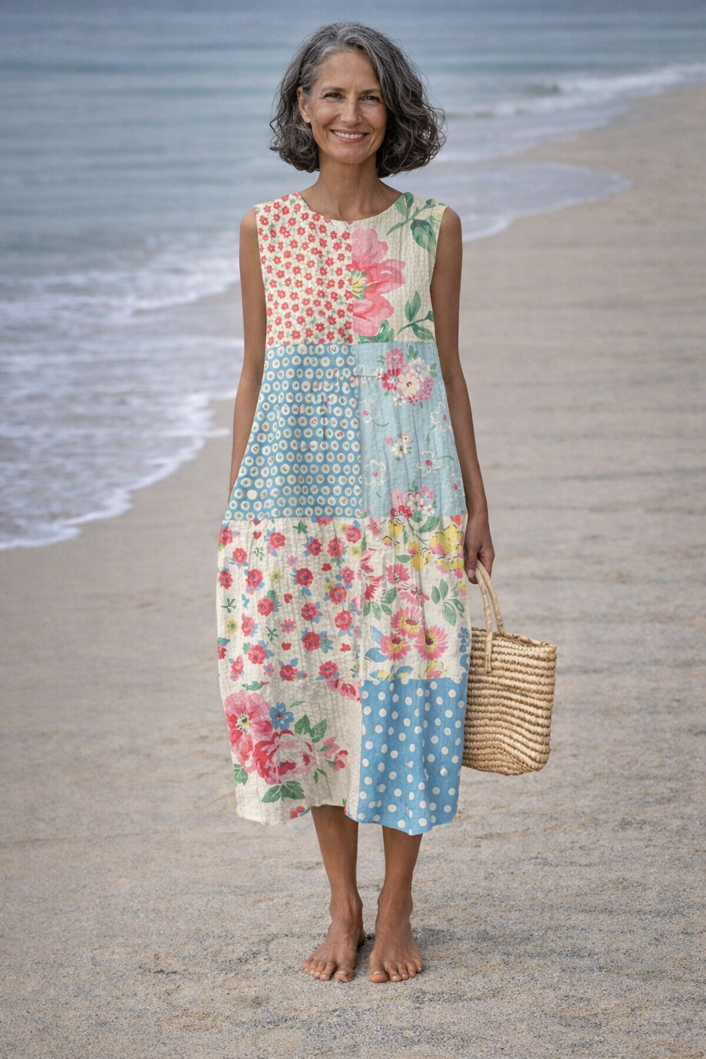 Valeria | Vestido Midi Patchwork: Estilo único y colorido
