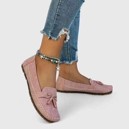 Gloria | Mocasín azul marino con lazo decorativo