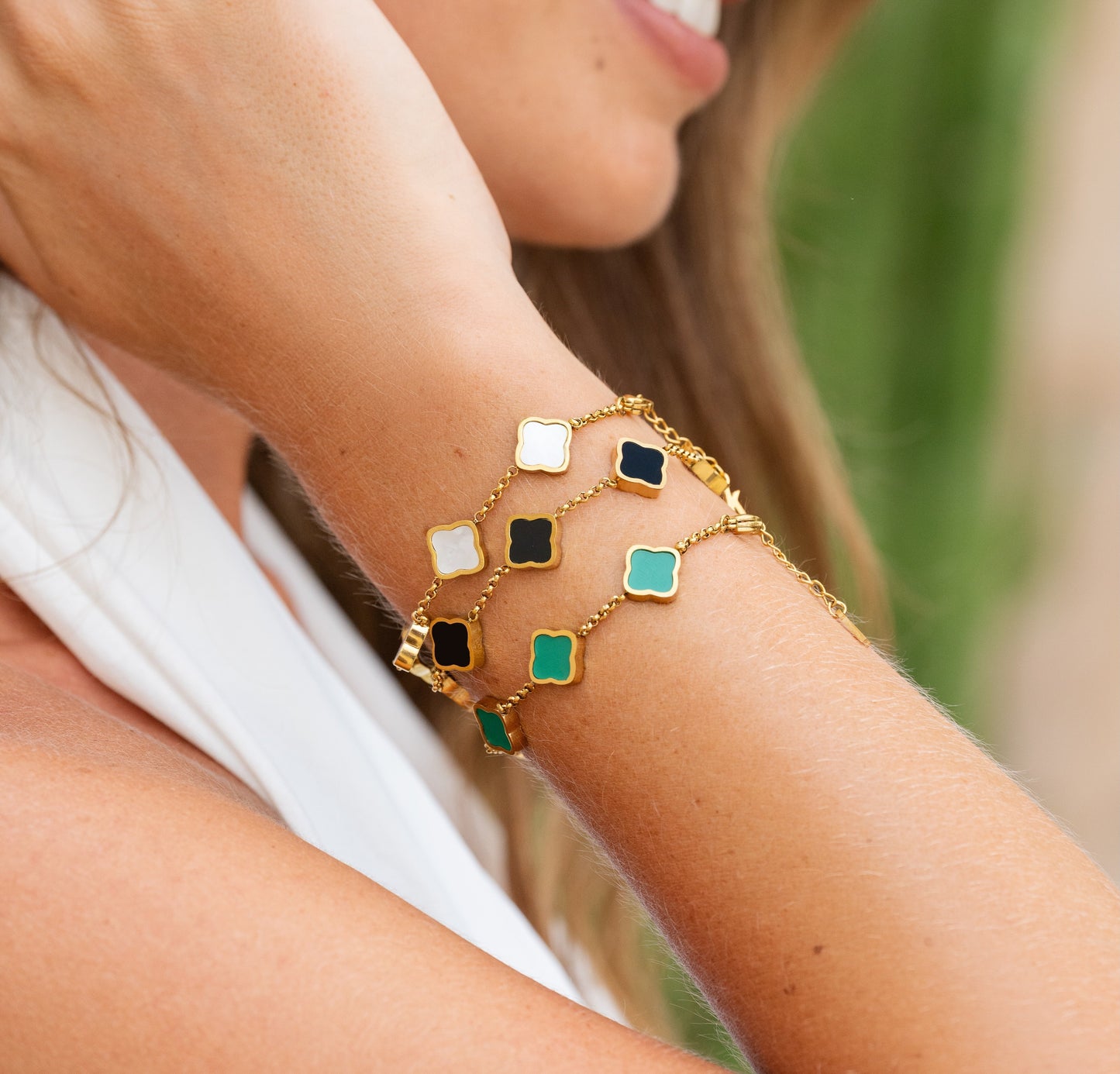 Pulsera trébol estilo Céline