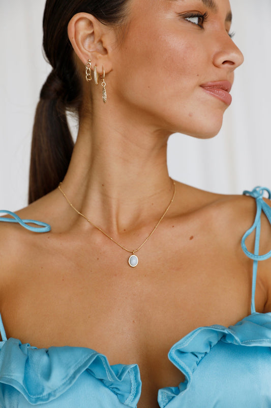 Collar De Zafiros Ocultos Chapado En Oro De 18 Quilates