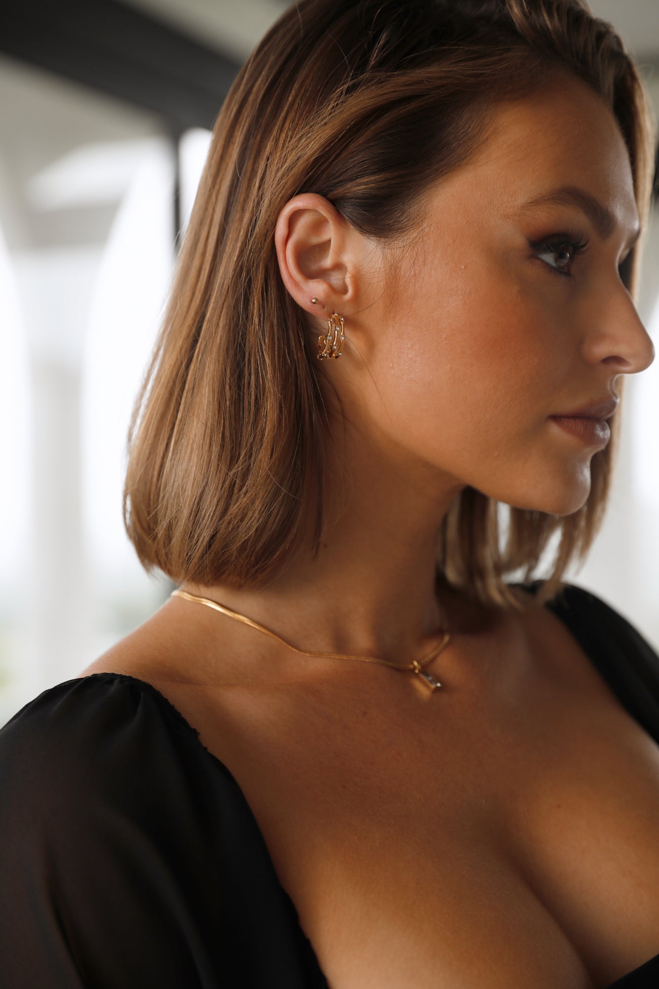 Pendientes Vida Jovial Bañados En Oro 18K