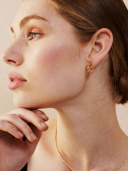 Pendiente Aros Croissant Plano