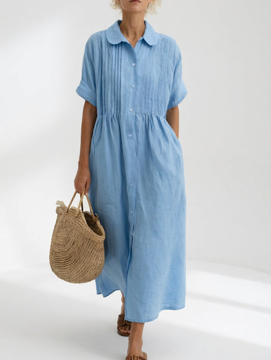 Lysandra™ Vestido Camisero de Verano Fluido – Estilo Fresco y Versátil