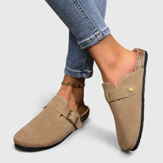 Cristina | Mocasín beige de confort con tira decorativa