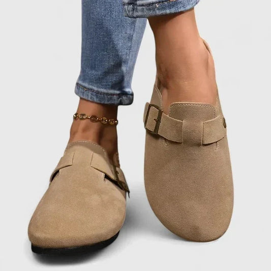 Cristina | Mocasín beige de confort con tira decorativa