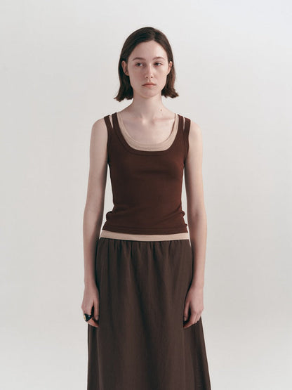 Camiseta sin mangas ajustada informal de estilo coreano