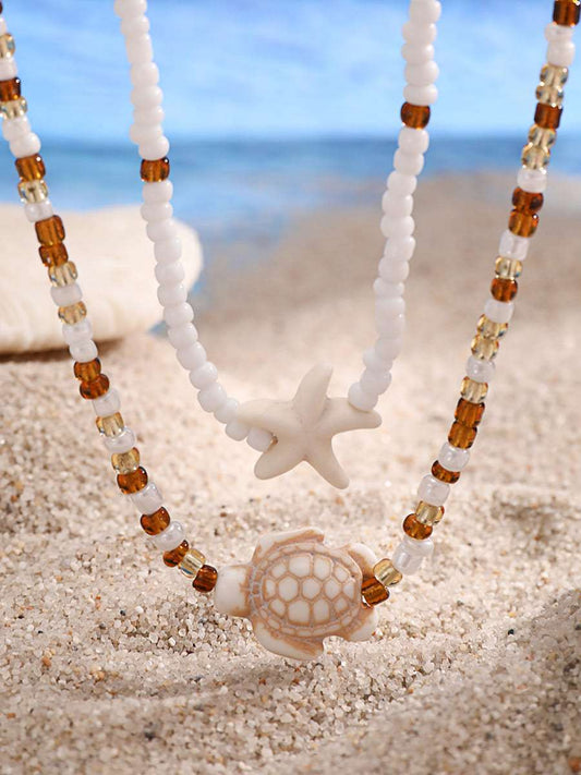 Collar de concha de estrella de mar de playa
