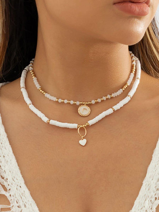 Collar de cristal con corazón bohemio