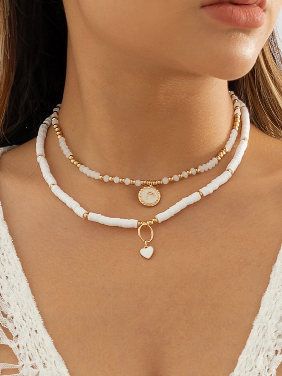 Collar de cristal de corazón boho