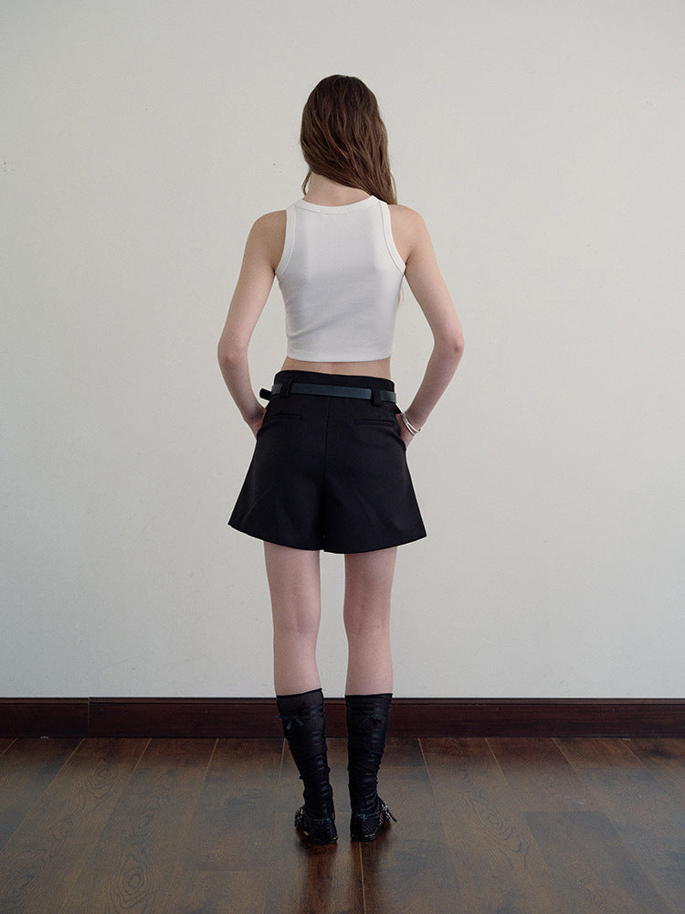 Pantalones cortos tipo blazer informales ajustados