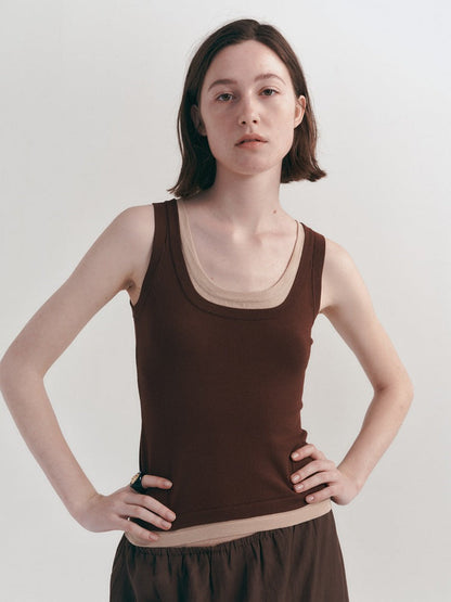 Camiseta sin mangas ajustada informal de estilo coreano