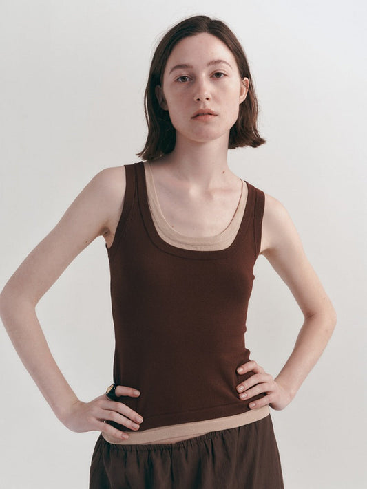 Camiseta sin mangas ajustada informal de estilo coreano
