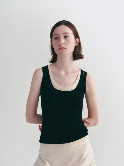 Camiseta sin mangas ajustada informal de estilo coreano