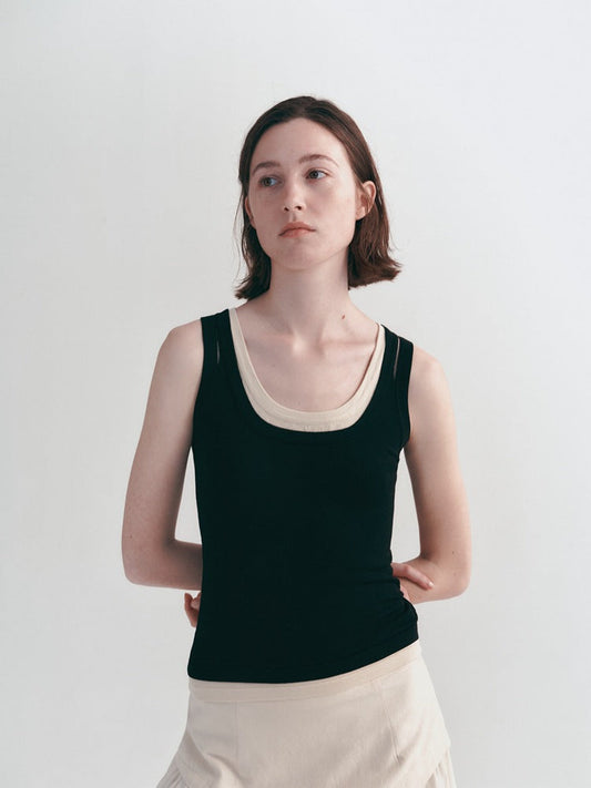 Camiseta sin mangas ajustada informal de estilo coreano