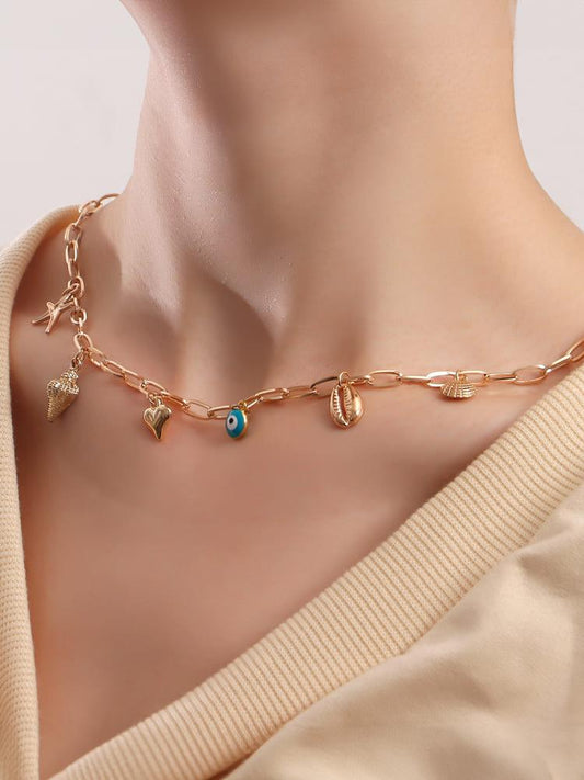 Collar de Estrella de Mar con Concha en Espiral