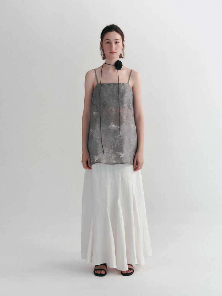 Top camisola bordado ahuecado
