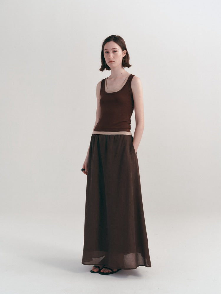 Camiseta sin mangas ajustada informal de estilo coreano