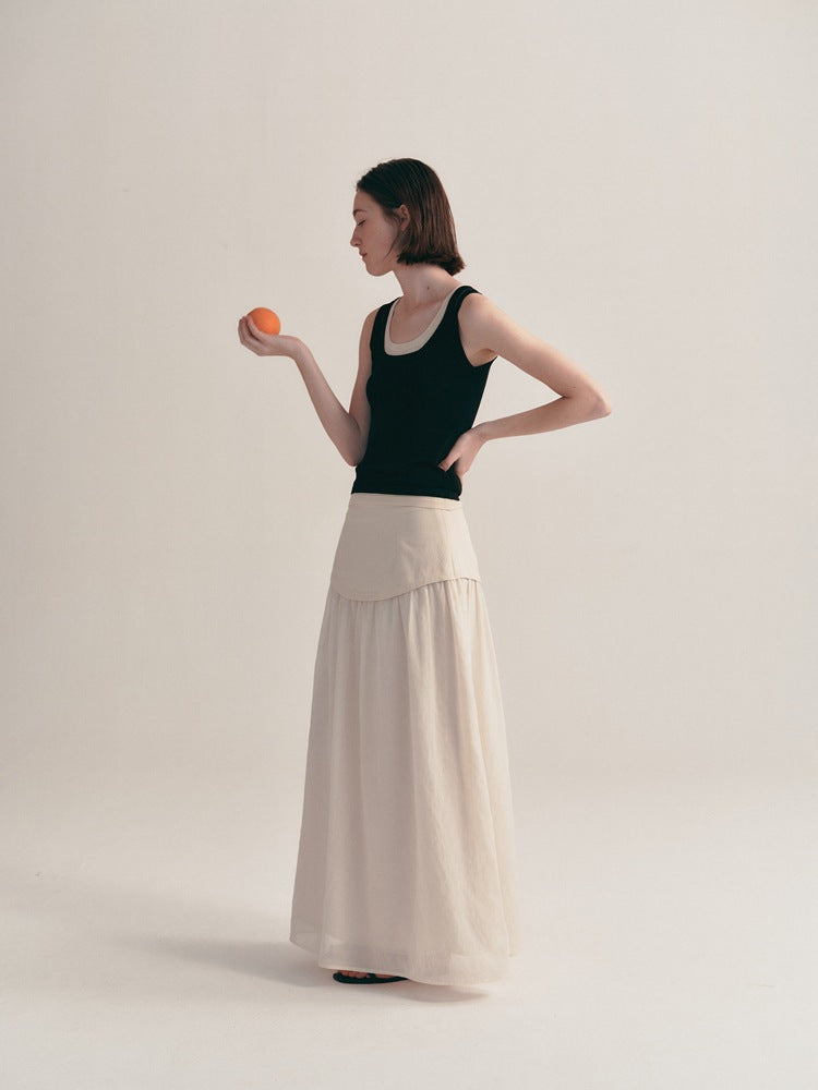 Camiseta sin mangas ajustada informal de estilo coreano