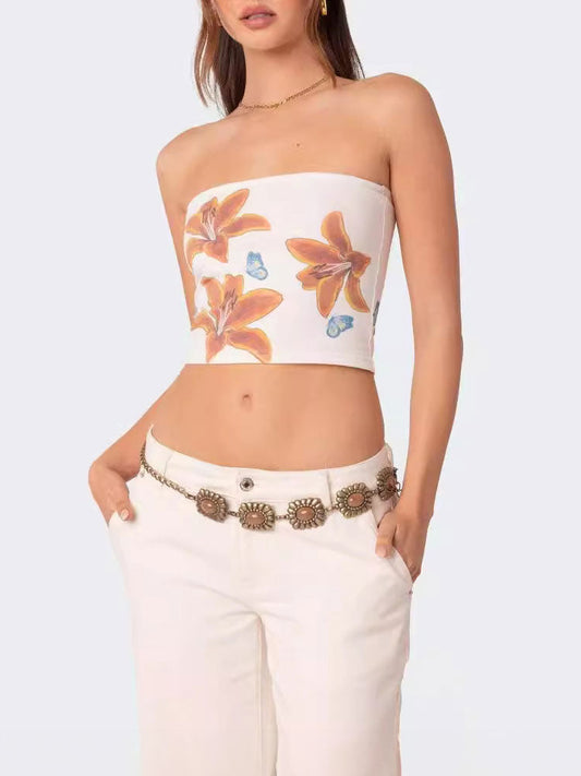 Trägertop mit Lilienprint