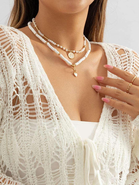 Collar de cristal con corazón bohemio