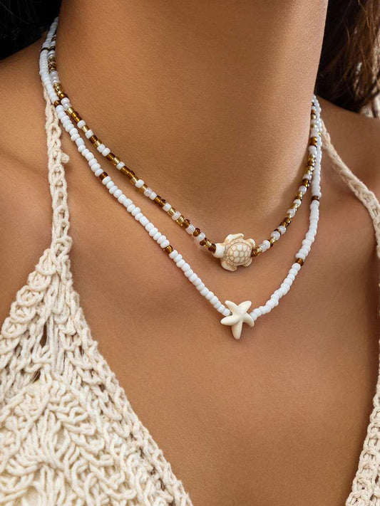 Collar de concha de estrella de mar playa