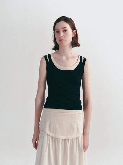 Camiseta sin mangas ajustada informal de estilo coreano