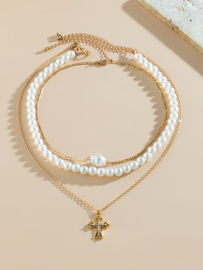 Collar multicapa de perlas