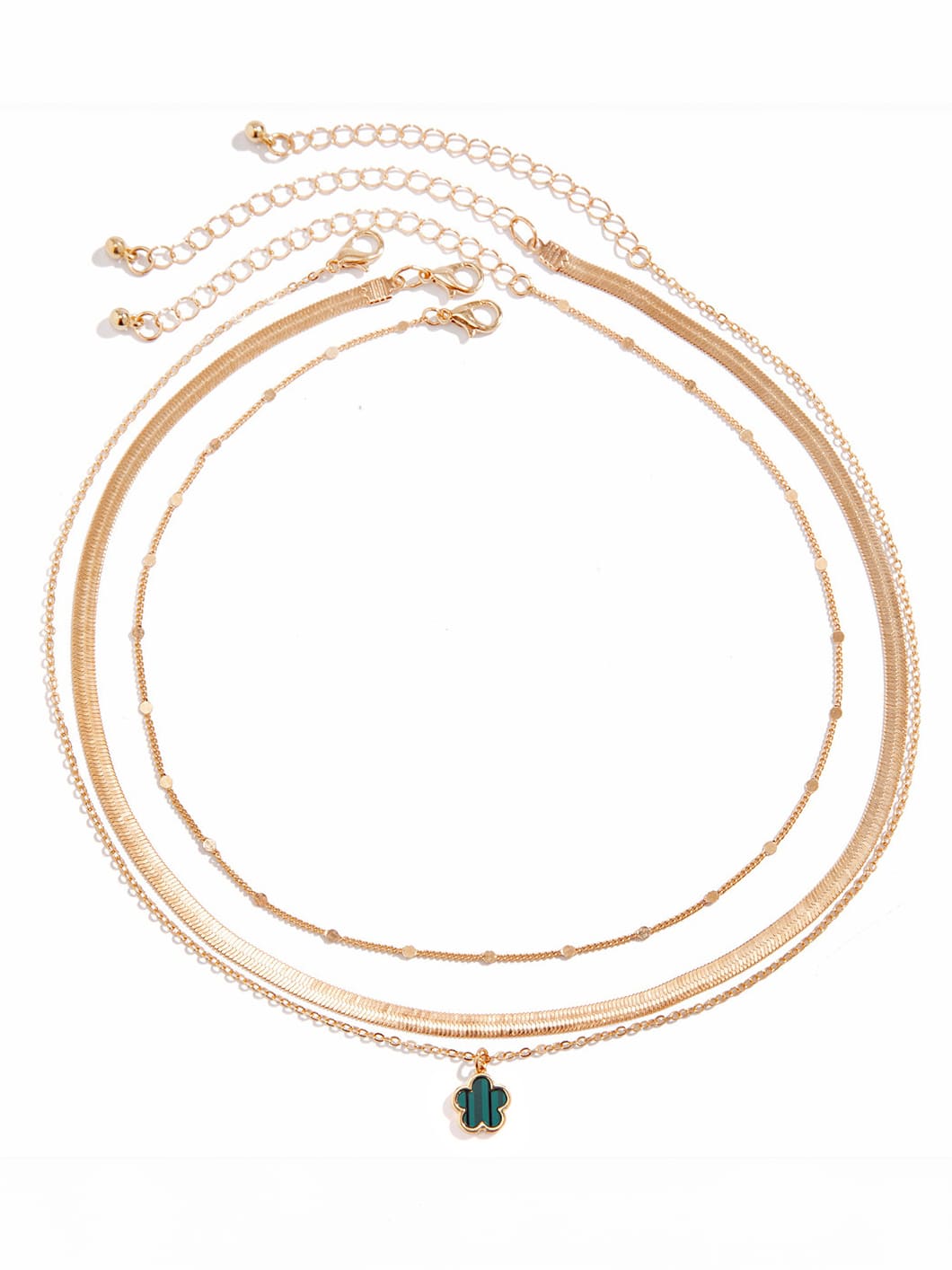 Collar de cadena de serpiente arcoíris de trébol